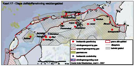 Delfstoffen in de Waddenzee.