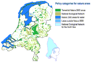 Gebieden Natura 2000 en EHS.